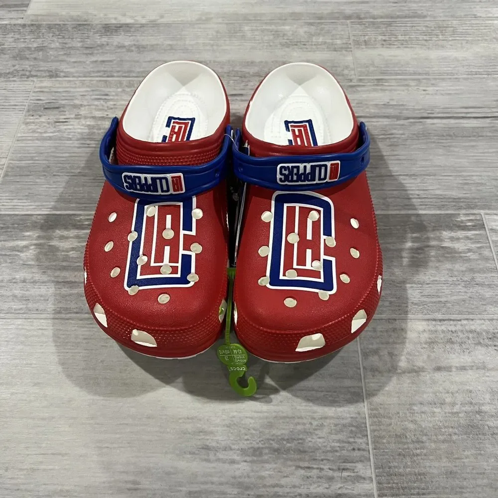 Crocs Men's Los Angeles Clippers NBA Classic Slip On Clogs Red Logo Size M10 W12